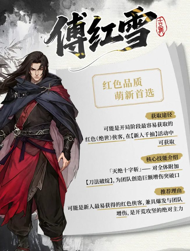 古龙群侠录傅红雪阵容搭配推荐